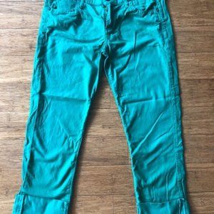 Green Hudson Cropped Jeans
